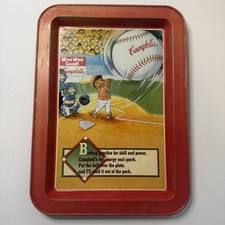 Vintage 1995 Cambell’s Kids Tin Serving Tray  Kids Playing Baseball Used picture