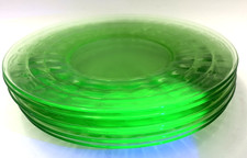 6 Vtg Uranium Glass  8-1/4