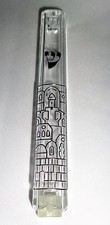 Very nice Clear Mezuzah case (plastic+metal) 6