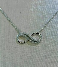 1.50Ct Round Cut Lab Created Diamond Infinity Pendant 14k White Gold Plated picture
