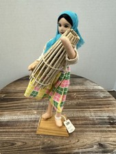 RARE Vintage SERRV Woman Doll W Basket Collectible Figure NEW Philippines picture