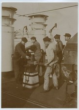 French Sailors Blacksmiths Anvil Ship Deck Chusseau Flaviens c1910s VTG Photo picture