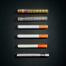 6 Pack One Hitter Pipes 3” Glass Metal Ceramic Mix Tobacco Bat Set Portable picture