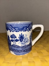 Antique Blue and White Old Blue WillowWare Transferware Cup Mug Japan-EstateFind picture