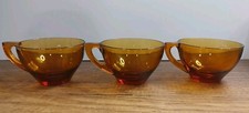 Vintage Amber Glass Punch or Snack Set Cup Lot Of 3 Replacement S3 picture
