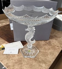 DEFECTIVE WATERFORD CRYSTAL OCEANA SEAHORSE CENTERPIECE BOWL FRED CURTIS G3D picture