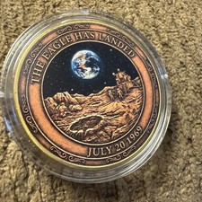 The Eagle Has Landed “One Giant Step For Mankind” Colorful Collectible Coin picture