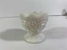 Vintage  Milk Glass Footed Toothpick Holder    b19 picture