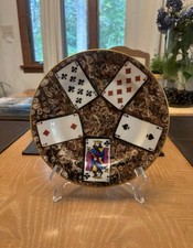 1965 Tiffany Co Atelier Le Tallec Playing Card Plate Hand Painted Private Stock picture