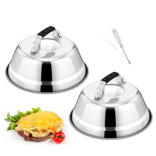 6.5In Cheese Melting Dome, Stainless Steel Small Round Basting Silver picture