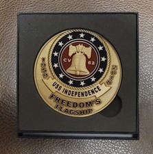 USS Independence.  Recycled Brass from Ship. CV-62 Challenge Coin picture
