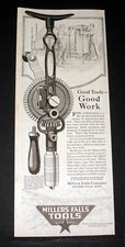 1920 OLD MAGAZINE PRINT AD, MILLERS FALLS BREAST DRILL, GOOD TOOLS-GOOD WORK picture