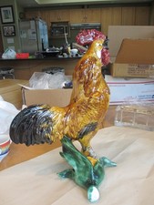 WONDERFUL LARGE  PORTUGAL ? Majolica Ceramic Rooster Figurine picture