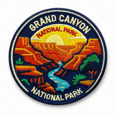 Grand Canyon Patch 3” Iron On Embroidered Badge National Park Sunset River Scene picture