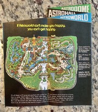 Vintage 1971 ASTRODOMAIN ASTROWORLD AMUSEMENT MAP BROCHURE HOUSTON TEXAS picture