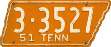 REPRODUCTION 1951 Tennessee License Tag TN Knox Vols & Vanderbilt Score Plate picture