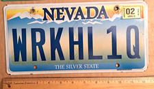License Plate, Nevada, Gr8 Vanity for you lazy Sloths, WRKHL1Q, Workaholic picture
