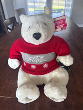 Vintage Coca-Cola Polar Bear Bean Bag Plush Red Sweater Coke Bottle w/ Tags 12” picture