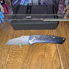 Kansept Main Street Damascus Blade. Titanium Lightning Strike Handle. Bar Lock. picture