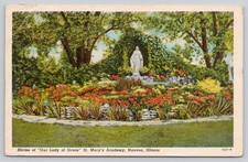 Shrine Our Lady of Grace St. Mary's Academy Nauvoo Illinois Postcard 1956 picture