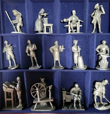 Franklin Mint The People Of Colonial America 13 Fine Pewter Figures [No Case] picture