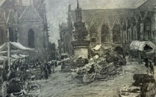 1909 Brunswick Germany Old Town Market Reichenstrasse St. Andrew's illustrated picture