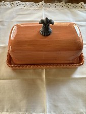 Vintage Tuscan Countryside Butter Dish By Artiminio Earthenware Terracotta picture