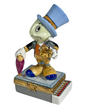 Rare Vintage Disney Limoges France Peint Mein Artoria Jiminy Cricket Trinket Box picture