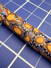 Antique Venetian Millefiori Long Tube African Trade Beads 30” Strand picture