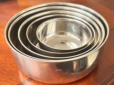 Vintage Stainless Steel Nesting Bowls 5 Pcs picture