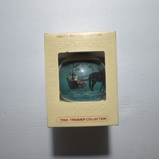 Hallmark Glass Ornament First Christmas Together Dated 1980 in Box picture