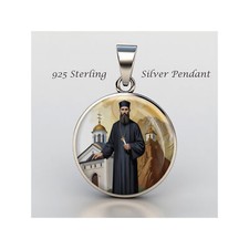 St Ephraim Of Nea Makri or St Ephraim Of Mount Amomon 925 Sterling Silver Medal picture