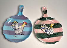 Vintage MCM Retro Rooster Spoon or Tea Bag Rest Set of 2 Japan  picture