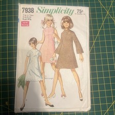 Vintage 1968 Simplicity Pattern, 7938, Teen Dress in Two Lengths  picture