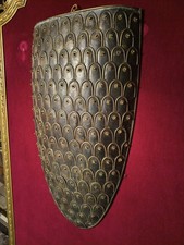 Old Antique Hungarian Or Polish Shield Castle Decoration Gilt Brass And Stones  picture