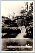 RPPC c1950s Upper Falls and Bridge Old Man's Cave Hocking Co. Postcard picture