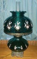 Vintage MCM Carl Falkenstein Teal  Blue Green Melon Floral Glass GWTW 28