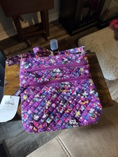 Vera Bradley Disney Mickey & Minnie Triple Zip Hipster Small Crossbody Purple picture