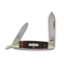 Marble's Kamp King pocket Knife Brown Bone with Lanyard Bail picture