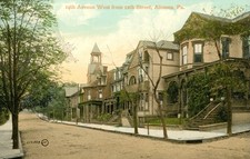 Altoona, Pa Postcard c1908 14th Avenue West from 12th Street Residential. N picture