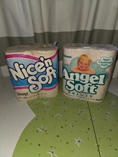2 Packs NOS Vintage 1980's Angel Soft Nice N'Soft TOILET PAPER Prints Solid picture