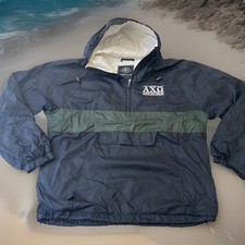 Rare Alpha Chi Omega Sorority Charles River 1/2 Zip Parka Jacket Hoodie Small picture
