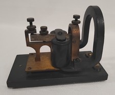 Antique Western Electric #74 Railroad Telegraph Key Sounder Wood Base picture