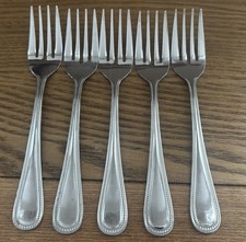 Barclay 4 Geneve Beaded Salad Forks SET Of 5 Stainless Vintage Japan picture