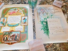 LOT 4 Vtg 1912 CONFIRMATION BAPTISM Certificates STELLA MOYER GEIST Boyertown PA picture