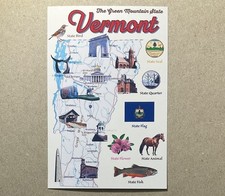 New postcard 4x6 Vermont State Map 50 States Map Series picture