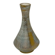 VTG Stangl Pottery Vase Gold Aqua Blue Spatter Glaze Mid Century Modern 4080 picture