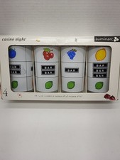 Vintage Luminarc Casino Night Set of 4 Glass Tumblers Made In USA New In Box picture