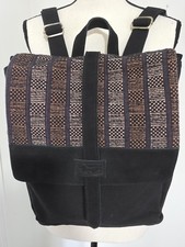 Ultra Rare MESSENGER BACKPACK by Sop Moei Arts SUEDE Woven Aztec Made in Bangkok picture