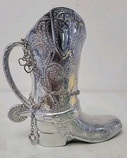 Cowboy Boot Wilton Armetale Farm Country Western Pitcher Vase Pewter Decor Piece picture